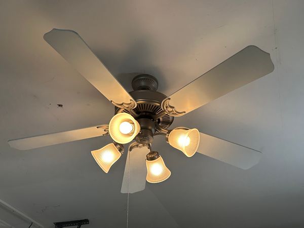 fan, white, light, ceiling, electric, air
